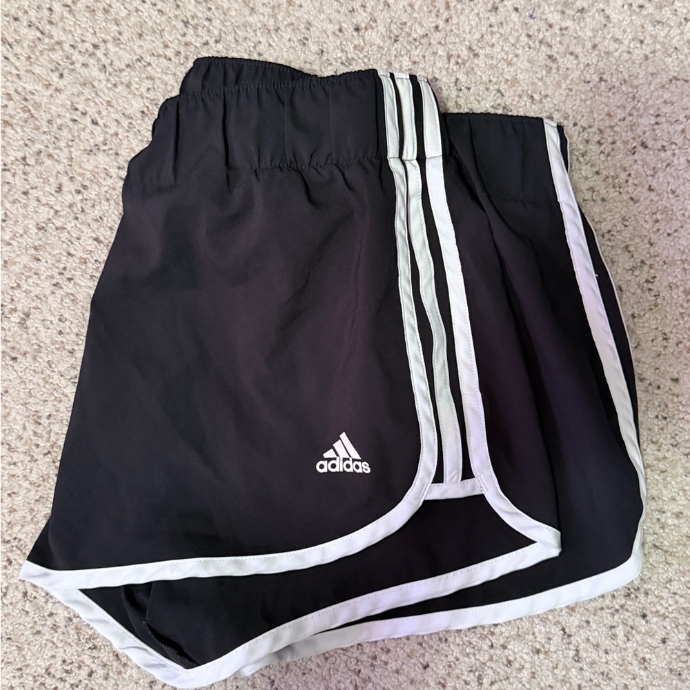 Adidas Women's Black and White Athletic Shorts